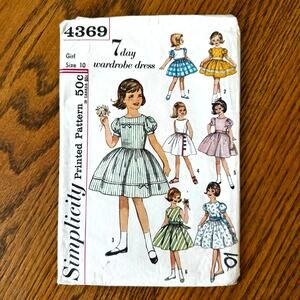 Vintage 1960s Simplicity 4369 Sewing Pattern Womens XX Small Mini Dress COMPLETE